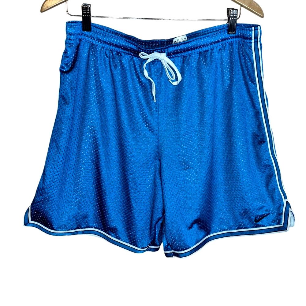 Vintage Y2K Nike Mesh Drawstring Athletic Basketball Shorts Embroidered Logo L